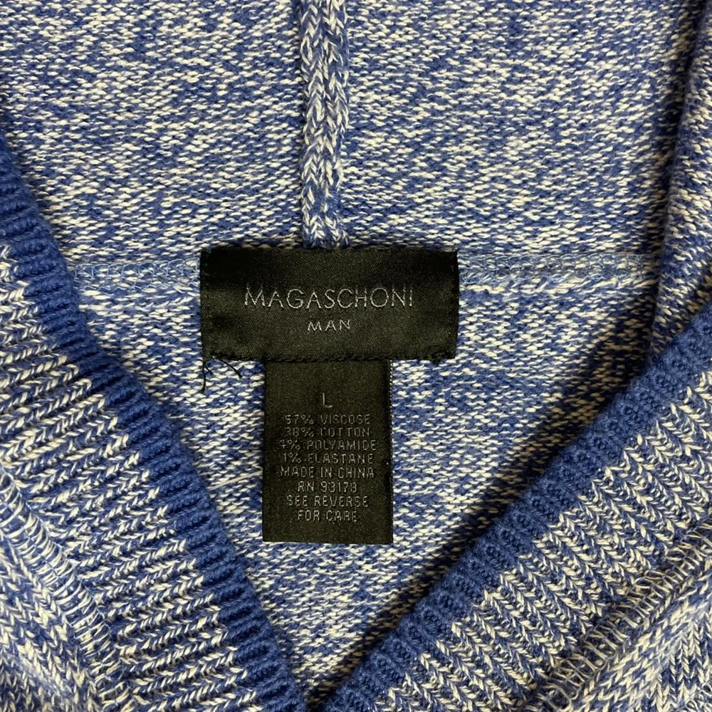 Men’s Magaschoni Hooded Marled Cotton Blend Sweater NWT